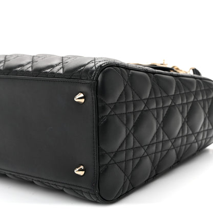 Christian Dior Lambskin Cannage Medium Lady Dior Black Black 9 of 9