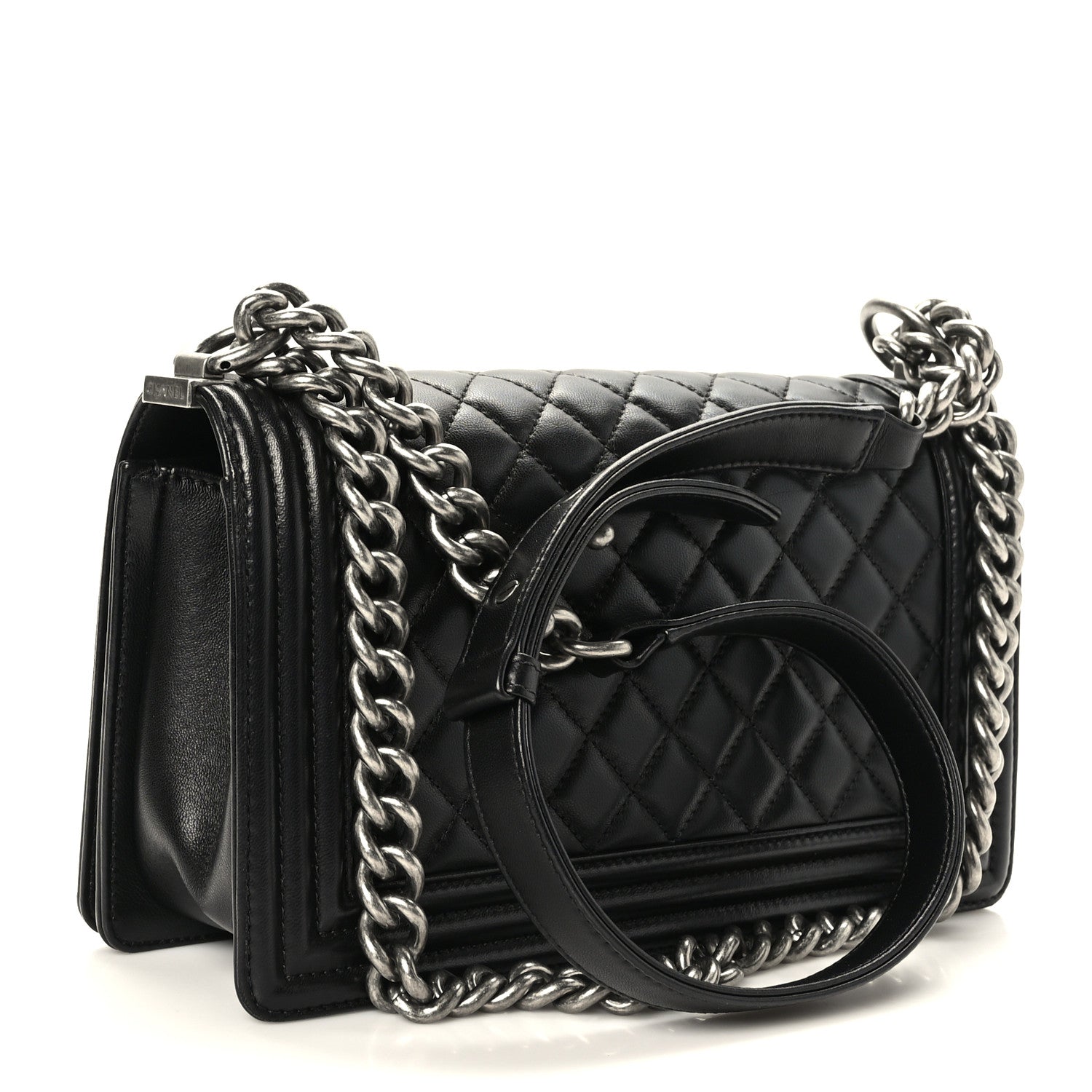 Chanel Lambskin Quilted Medium Boy Flap Black 3 of 10