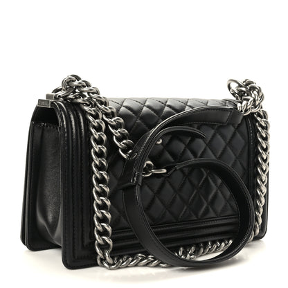 Chanel Lambskin Quilted Medium Boy Flap Black 3 of 10