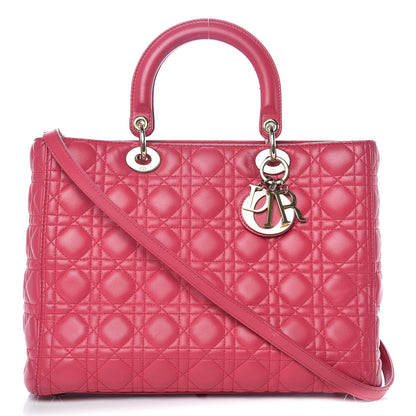 Christian Dior Lambskin Cannage Large Lady Dior Fuchsia 1 of 29
