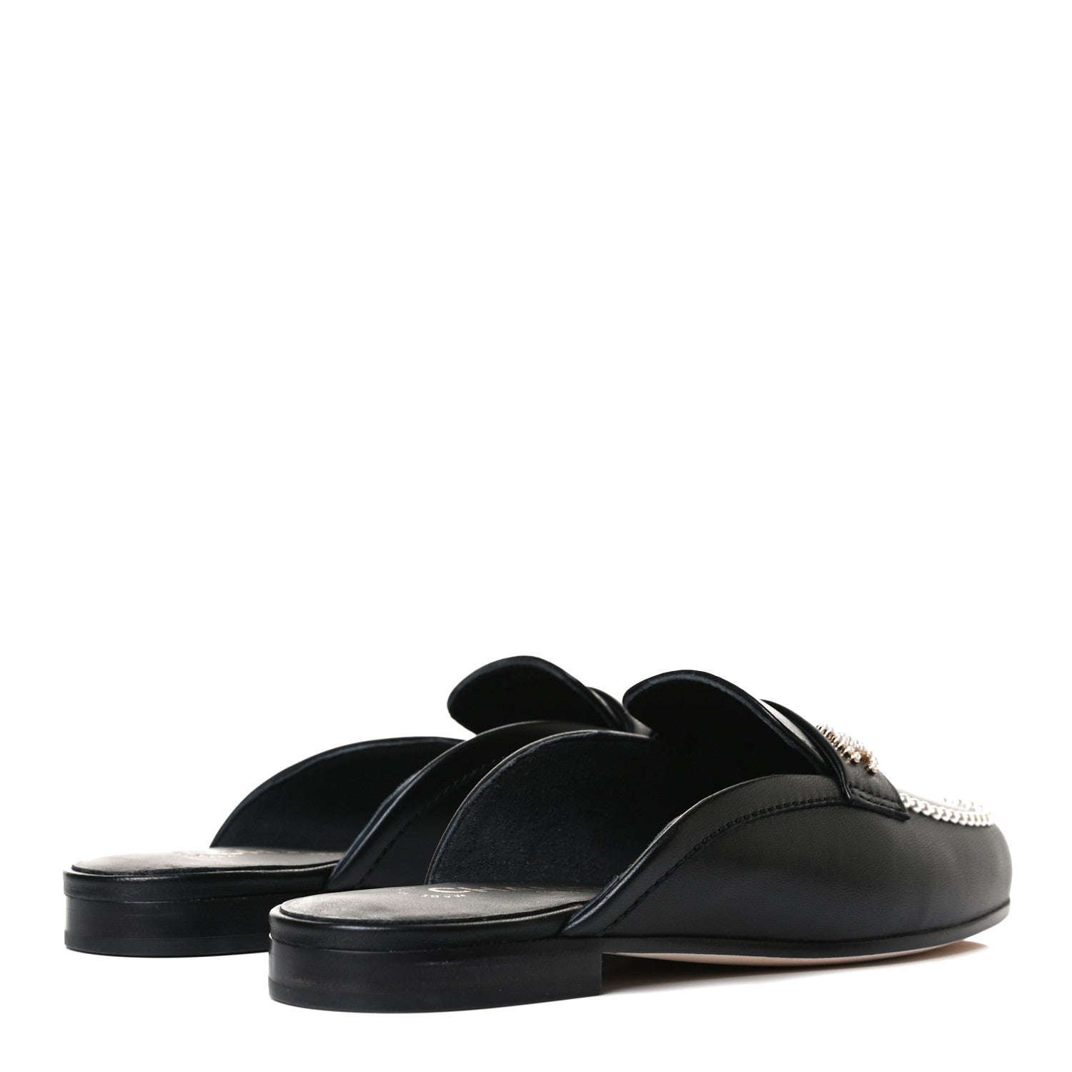 Chanel Lambskin Pearl CC Mules 36 Black 4 of 11