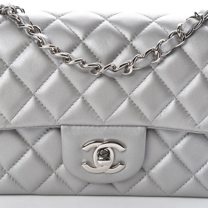 Chanel Metallic Lambskin Quilted Mini Rectangular Flap Silver 10 of 11