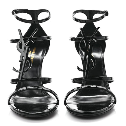 Saint Laurent Patent Cassandra 100 Sandals 38.5 Black 2 of 8