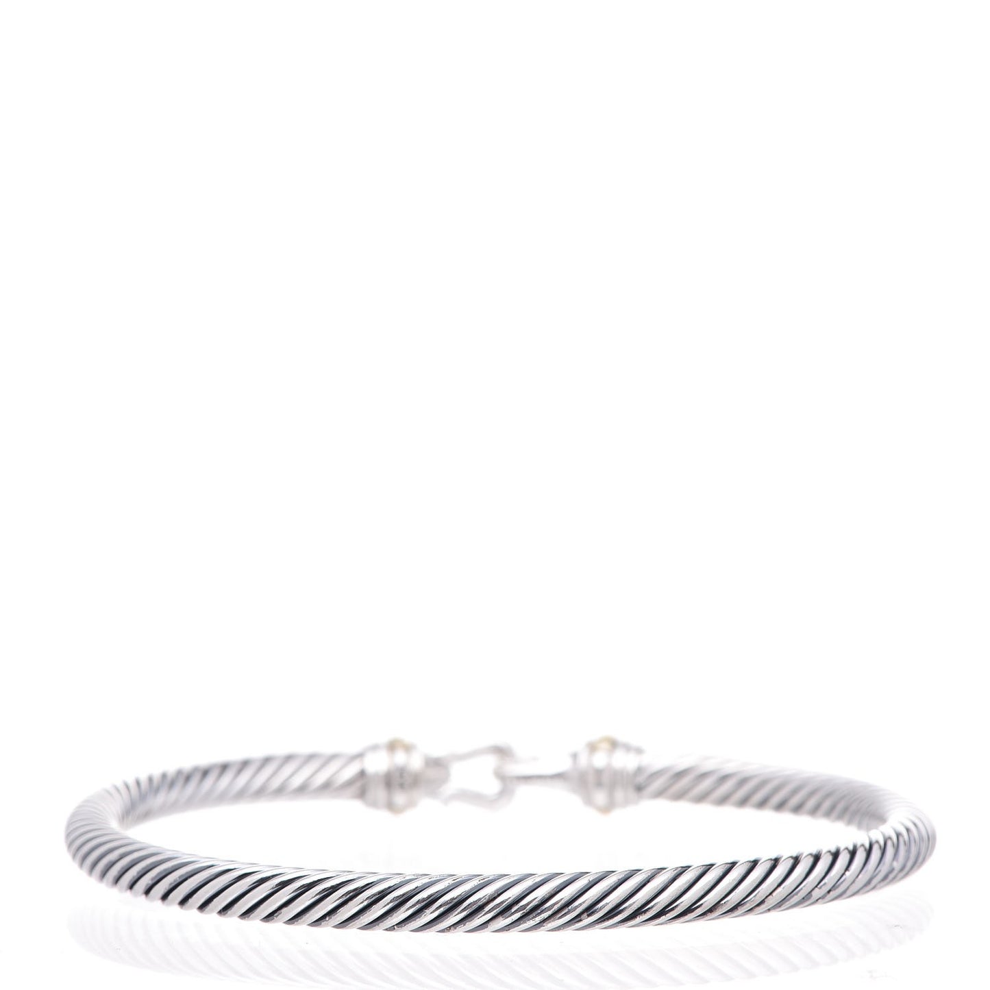 Sterling Silver 18K Yellow Gold 4mm Cable Buckle Bracelet