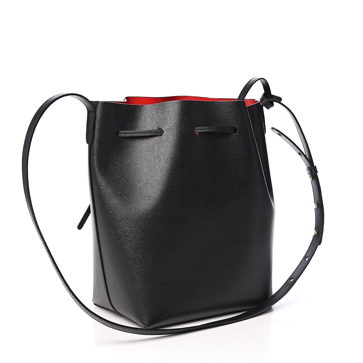 Mansur Gavriel Saffiano Bucket Bag Black Flamma 3 of 10