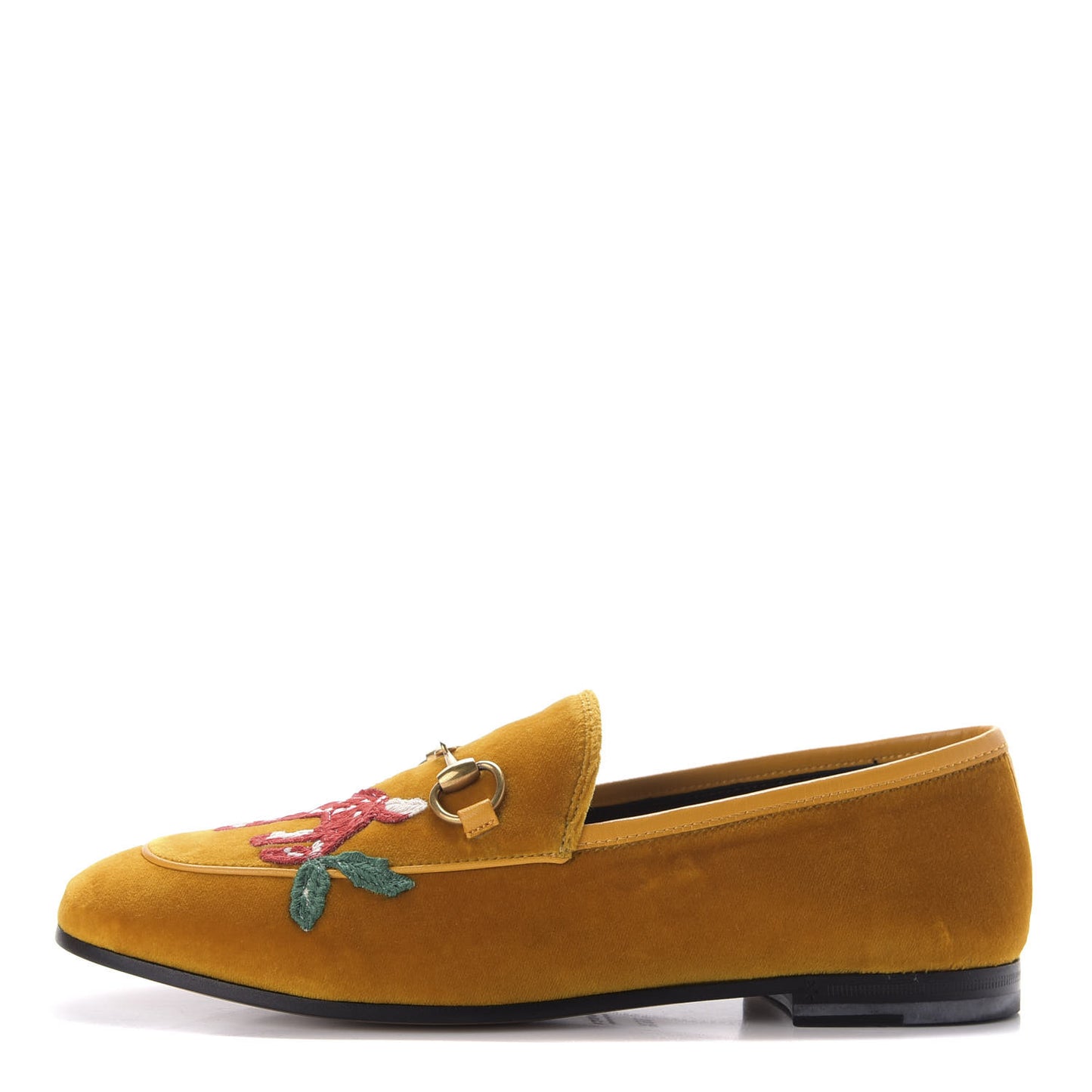 Softy Velvet Malaga Kid Deer Embroidered Jordaan Loafers 36.5 Senape Crop