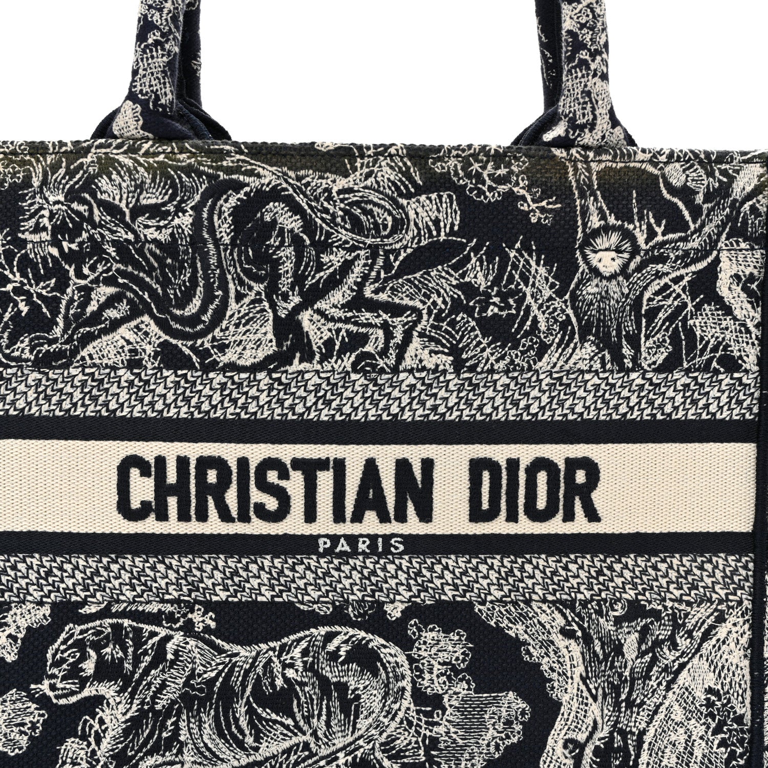 Christian Dior Canvas Embroidered Small Dioriviera Toile De Jouy Book Tote Blue 8 of 12