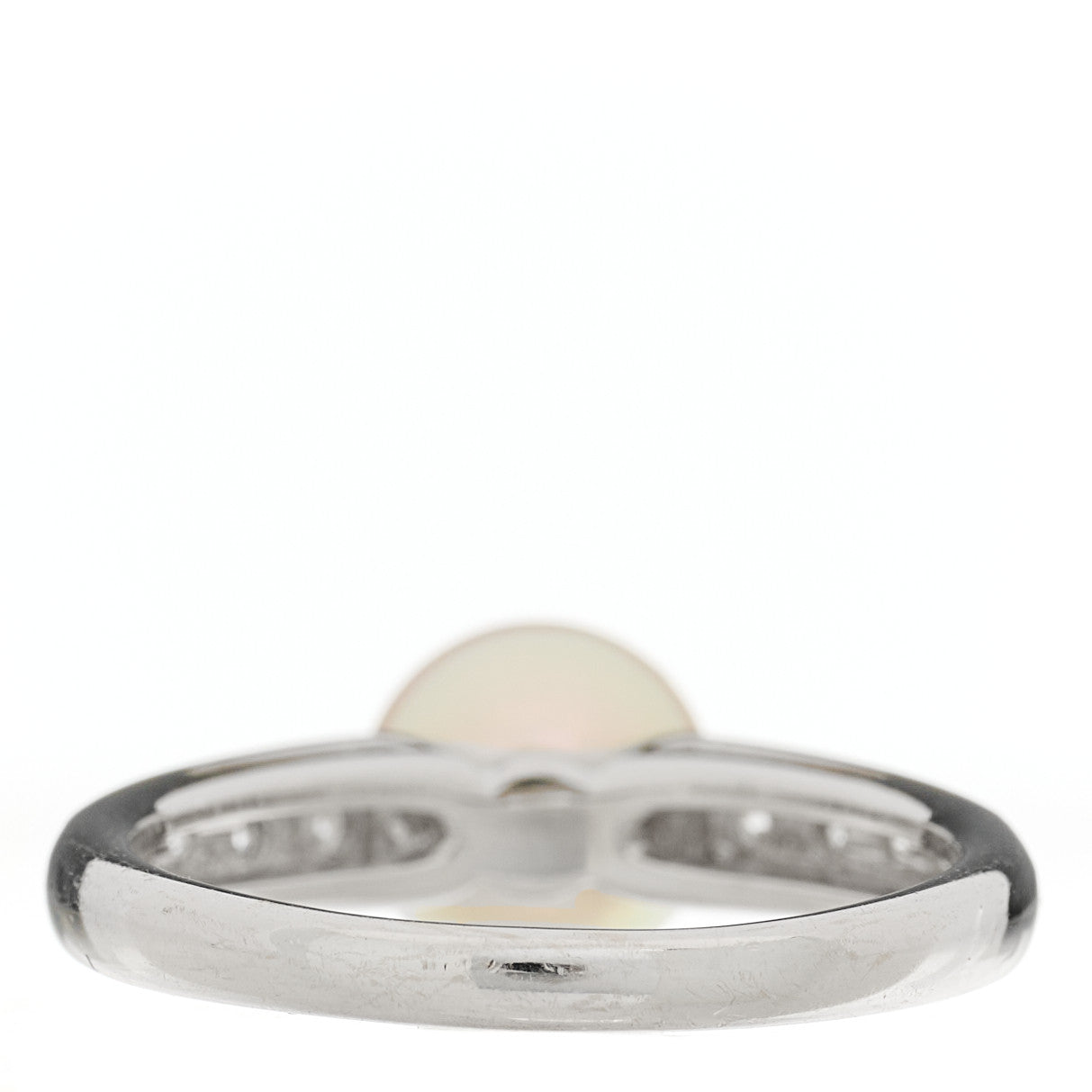 Mikimoto 18K White Gold Diamond Akoya Pearl 7.5-8mm Cocktail Ring 53 6.5 4 of 5