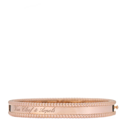 Van Cleef & Arpels 18K Rose Gold Perlee Signature Bangle Bracelet S 1 of 4