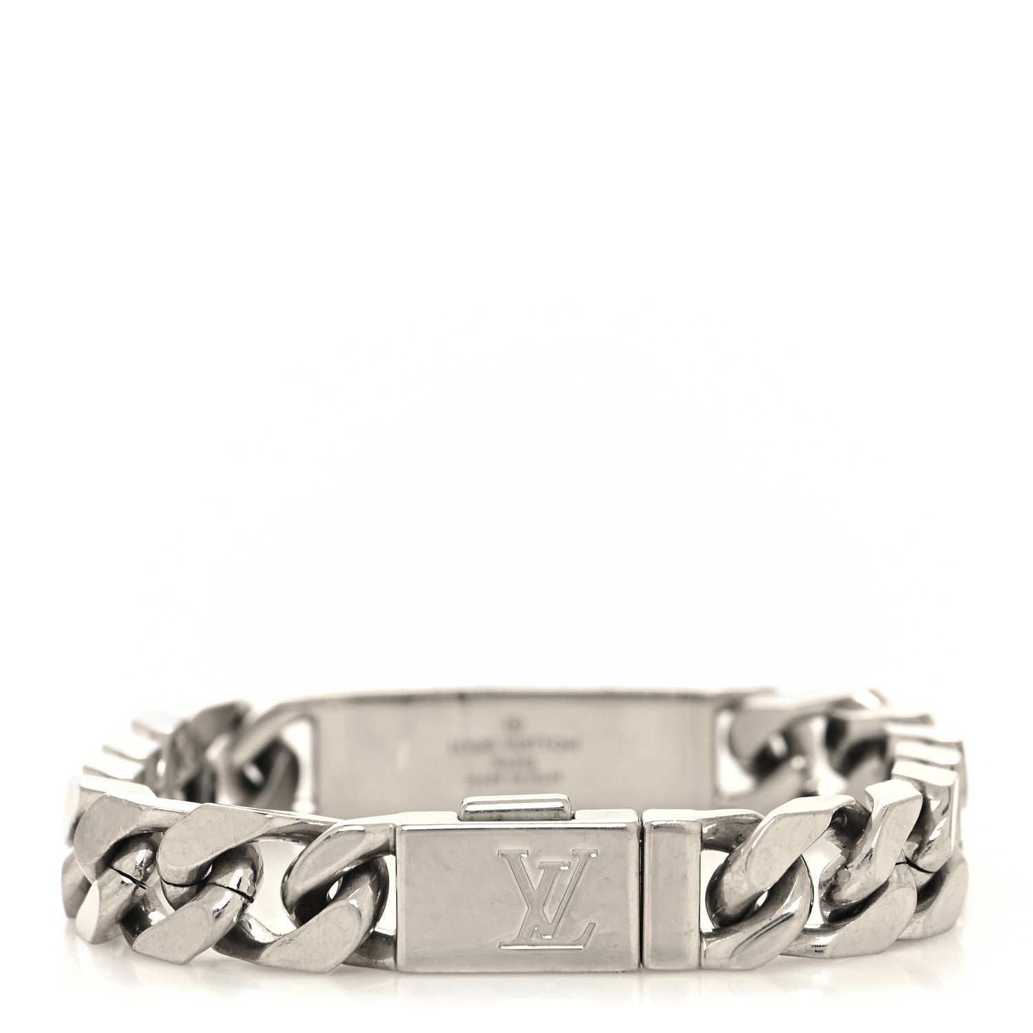 Louis Vuitton Zamac Palladium Monogram Chain Bracelet Silver 3 of 6