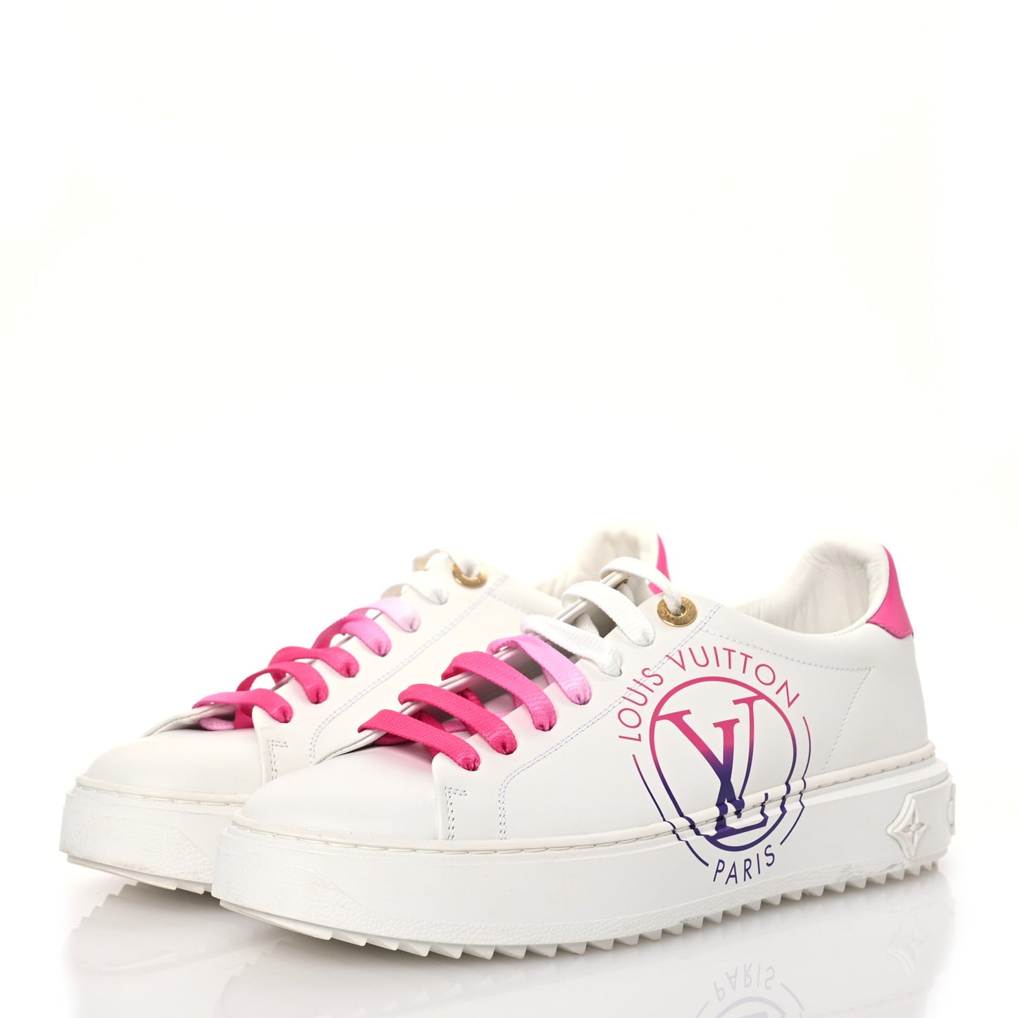 Monogram Time Out Sneakers 38 White Pink