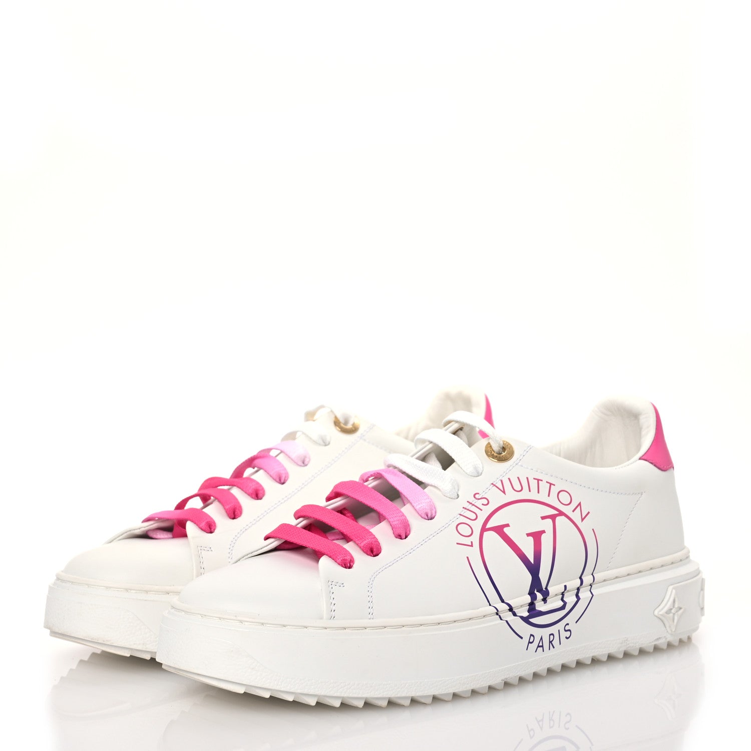 Louis Vuitton Monogram Time Out Sneakers 38 White Pink 3 of 13