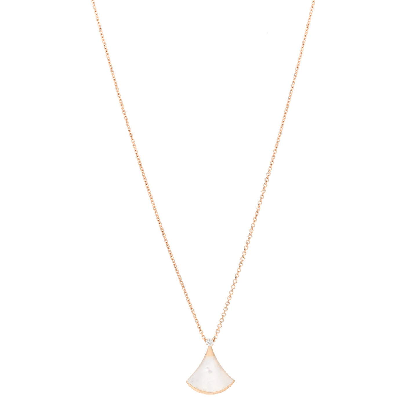 18K Rose Gold Diamond Mother of Pearl Small Divas' Dream Pendant Necklace
