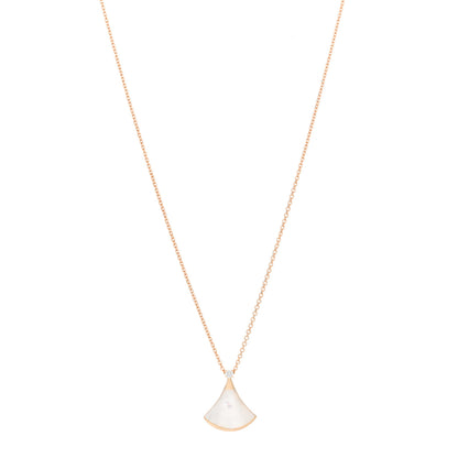 Bulgari 18K Rose Gold Diamond Mother of Pearl Small Divas' Dream Pendant Necklace 1 of 4