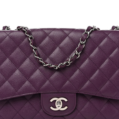 Chanel Caviar Quilted Jumbo Single Flap  Purple 8 of 13