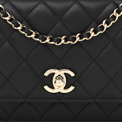 Chanel Lambskin Quilted Trendy CC Wallet On Chain WOC Black 9 of 15