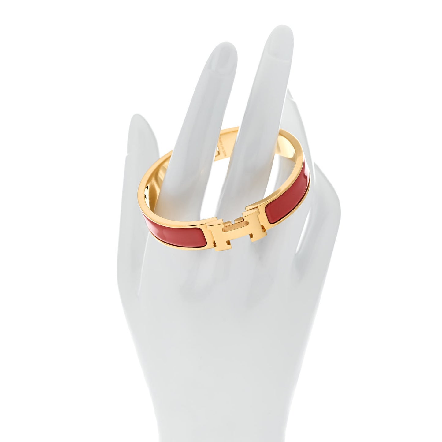 Enamel Narrow Clic Clac H Bracelet PM Orange Papaye