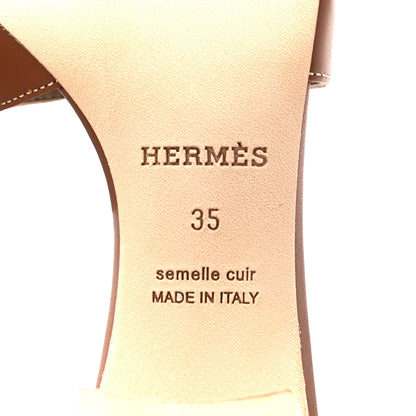 Hermes Calfskin Oasis Sandals 35 Gold 5 of 9