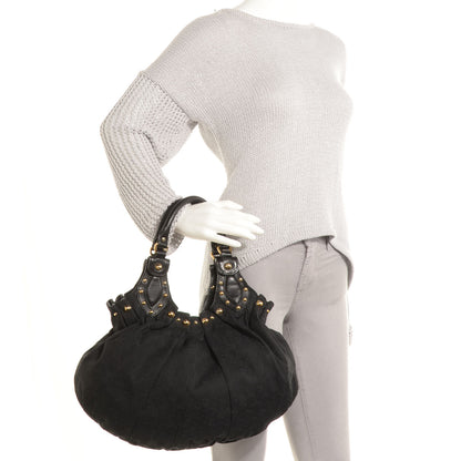 Gucci Monogram Pelham Studded Shoulder Bag Black 2 of 7