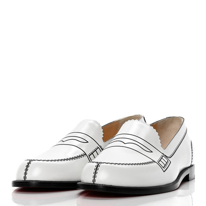 Christian Louboutin Calfskin Women Mocalaureat Tromp L'oeil Loafers 36.5 White 3 of 10