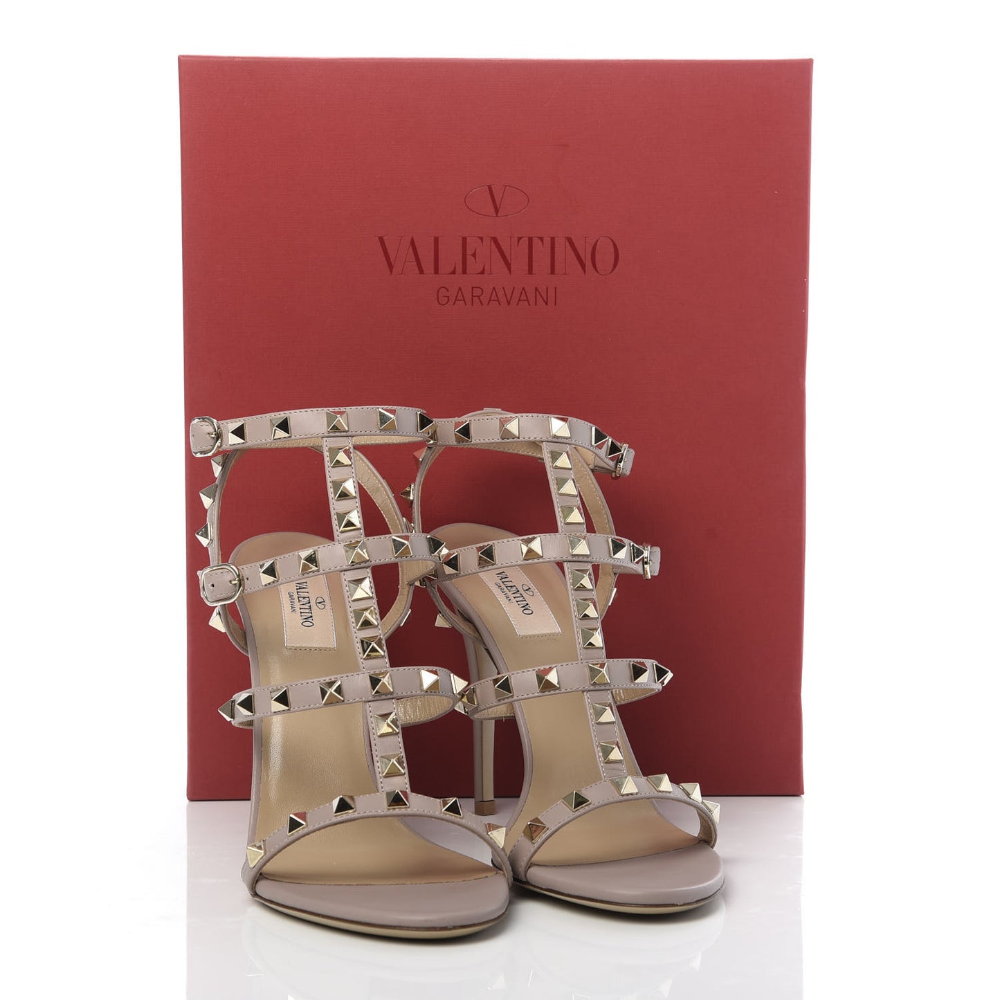 Nappa Rockstud Gladiator 105mm Sandals 39.5 Poudre