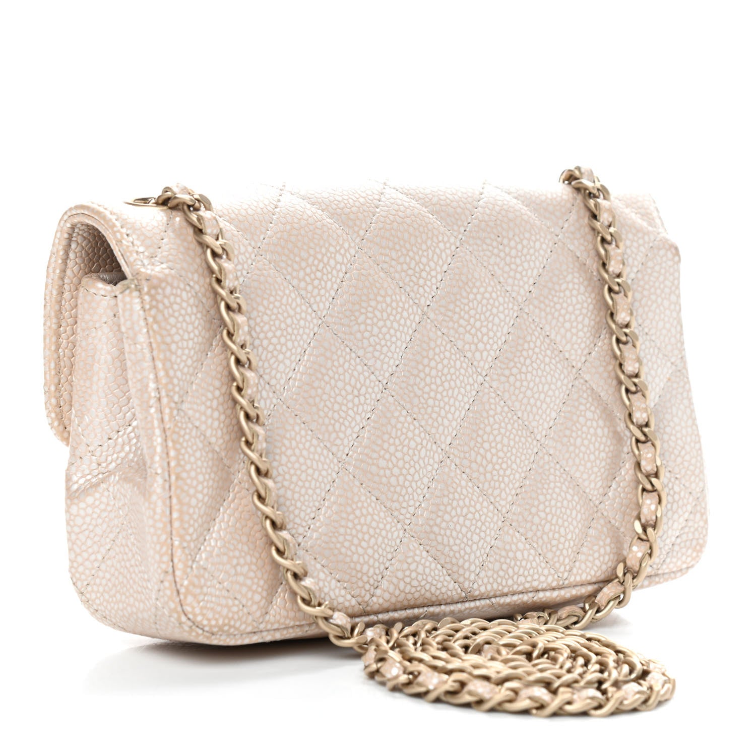 Chanel Iridescent Caviar Quilted Extra Mini Flap Beige 3 of 9
