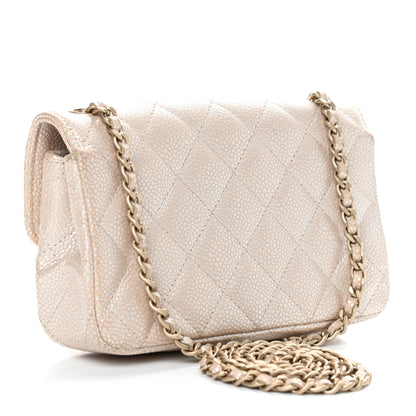 Chanel Iridescent Caviar Quilted Extra Mini Flap Beige 3 of 9