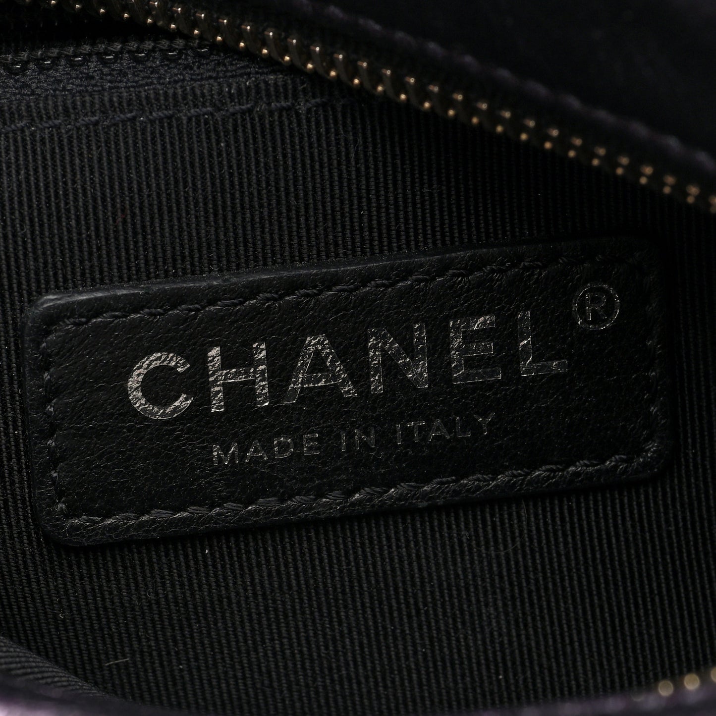 Iridescent Aged Calfskin Quilted Small Gabrielle Hobo Black