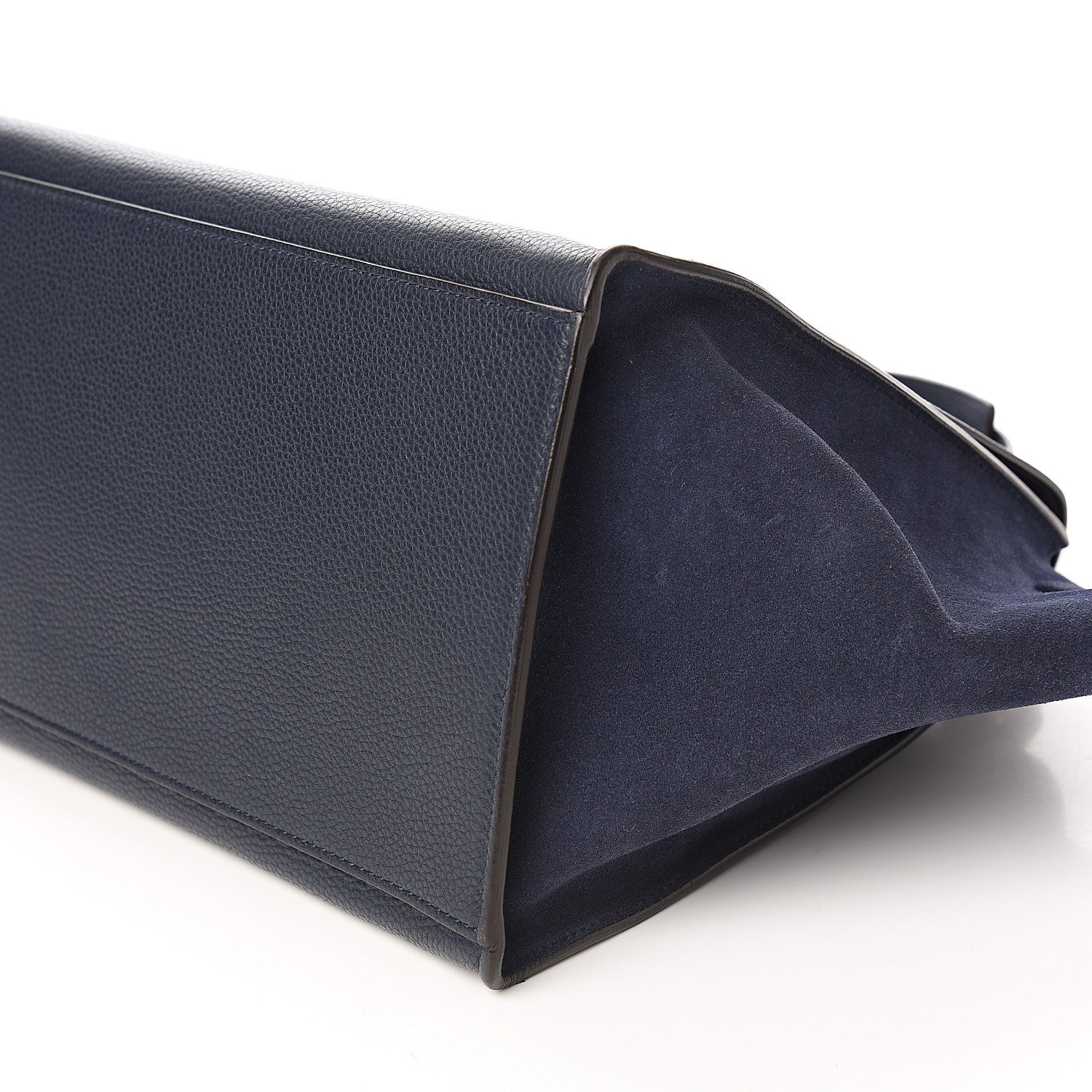 Celine Drummed Calfskin Suede Medium Trapeze Navy 9 of 9