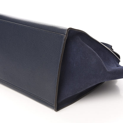 Celine Drummed Calfskin Suede Medium Trapeze Navy 9 of 9