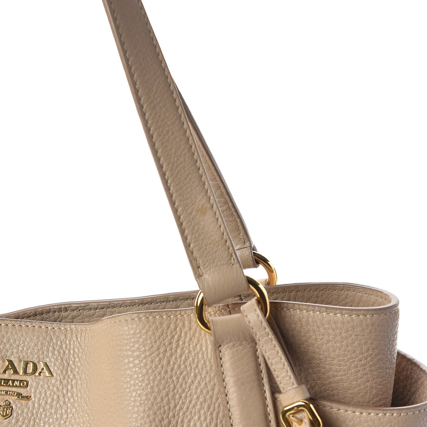 Vitello Daino Side Pocket Tote Sabbia