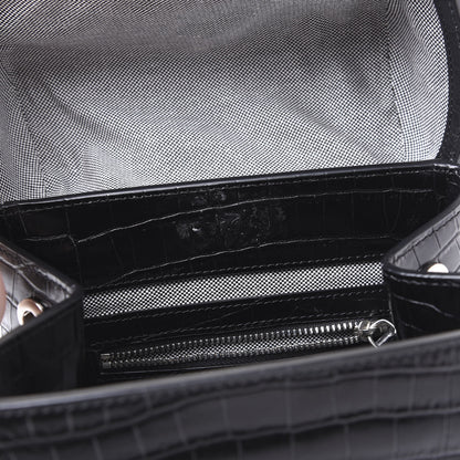 Alexander Wang Crocodile Embossed Calfskin Mini Hook Backpack Black 5 of 9