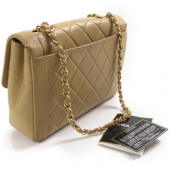 Chanel Leather Quilted Medium Flap Beige 3 of 13