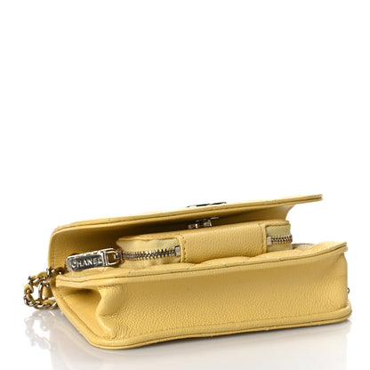 Chanel Caviar Quilted Business Affinity Clutch With Chain Flap Yellow 4 of 11
