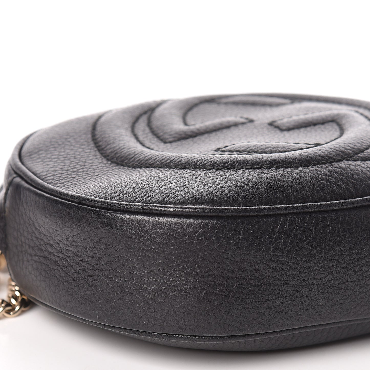 Pebbled Calfskin Mini Soho Chain Bag Black