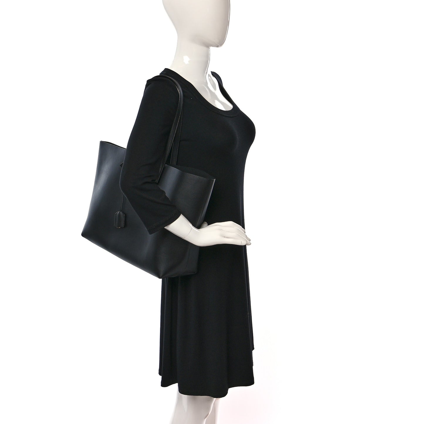 Calfskin Large Shopping Tote Black