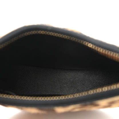 Valentino Garavani Calf Hair Leopard Print Mini Vlogo Hobo Bag Black Marrone 5 of 9