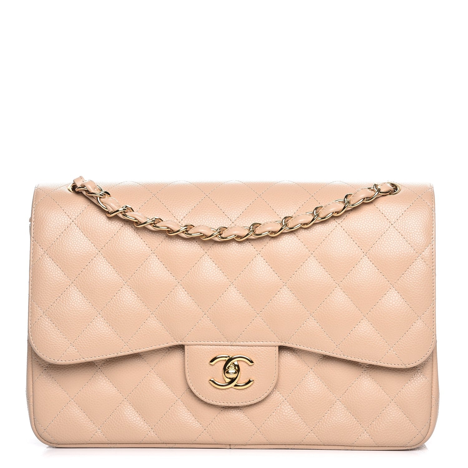 Chanel Caviar Quilted Jumbo Double Flap Beige Clair 1 of 8