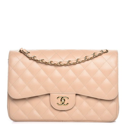 Chanel Caviar Quilted Jumbo Double Flap Beige Clair 1 of 8
