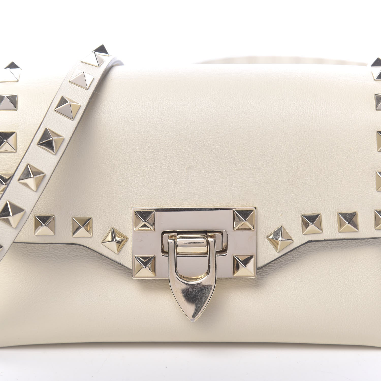 Valentino Garavani Vitello Mini Rockstud Crossbody Bag Light Ivory 11 of 11