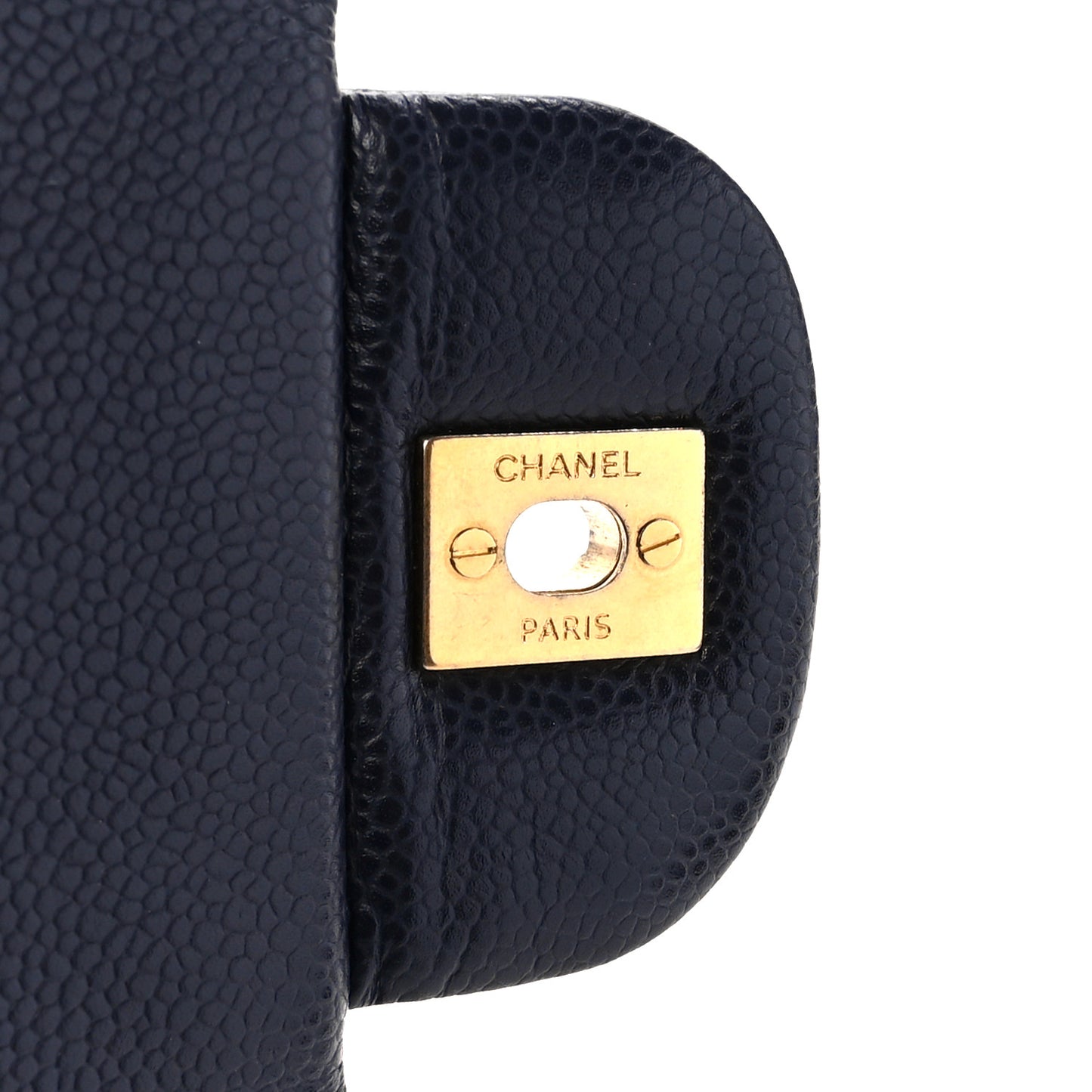 Caviar Quilted Maxi Double Flap Navy Blue