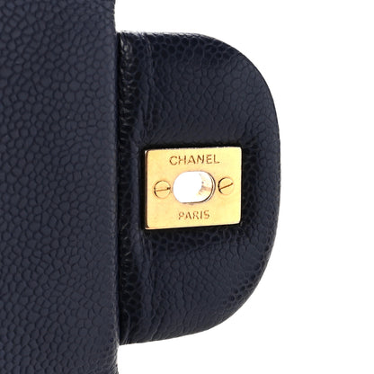Chanel Caviar Quilted Maxi Double Flap Navy Blue 7 of 11