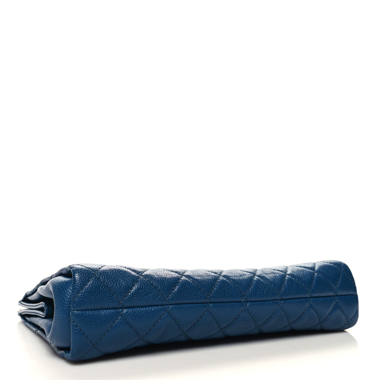 Caviar Quilted CC Large Clutch Peacock Blue