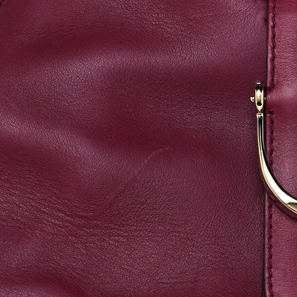 Gucci Calfskin Medium Stirrup Top Handle Bag Burgundy 8 of 19