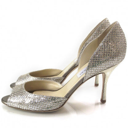 Jimmy Choo Logan Silver Glitter DOrsay Heels 39.5 2 of 7
