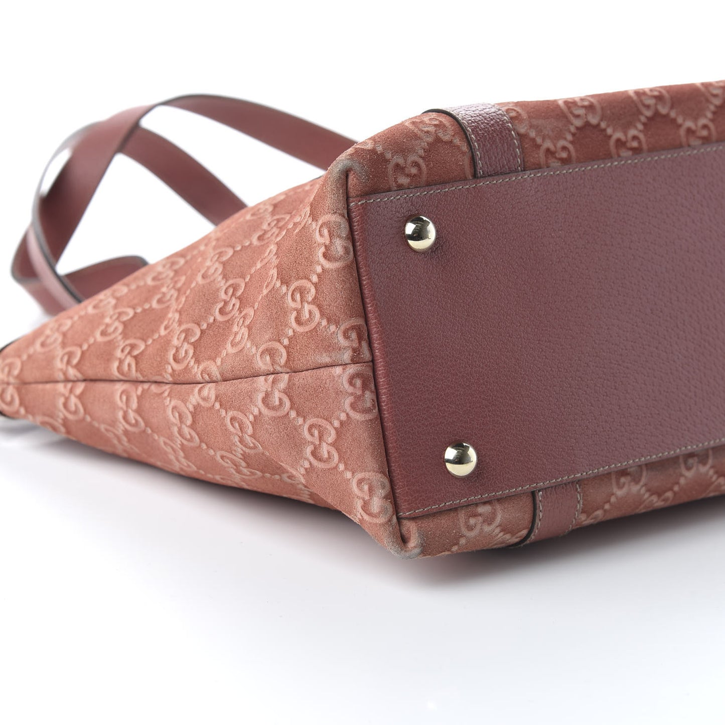 Suede Guccissima Abbey Tote Pink