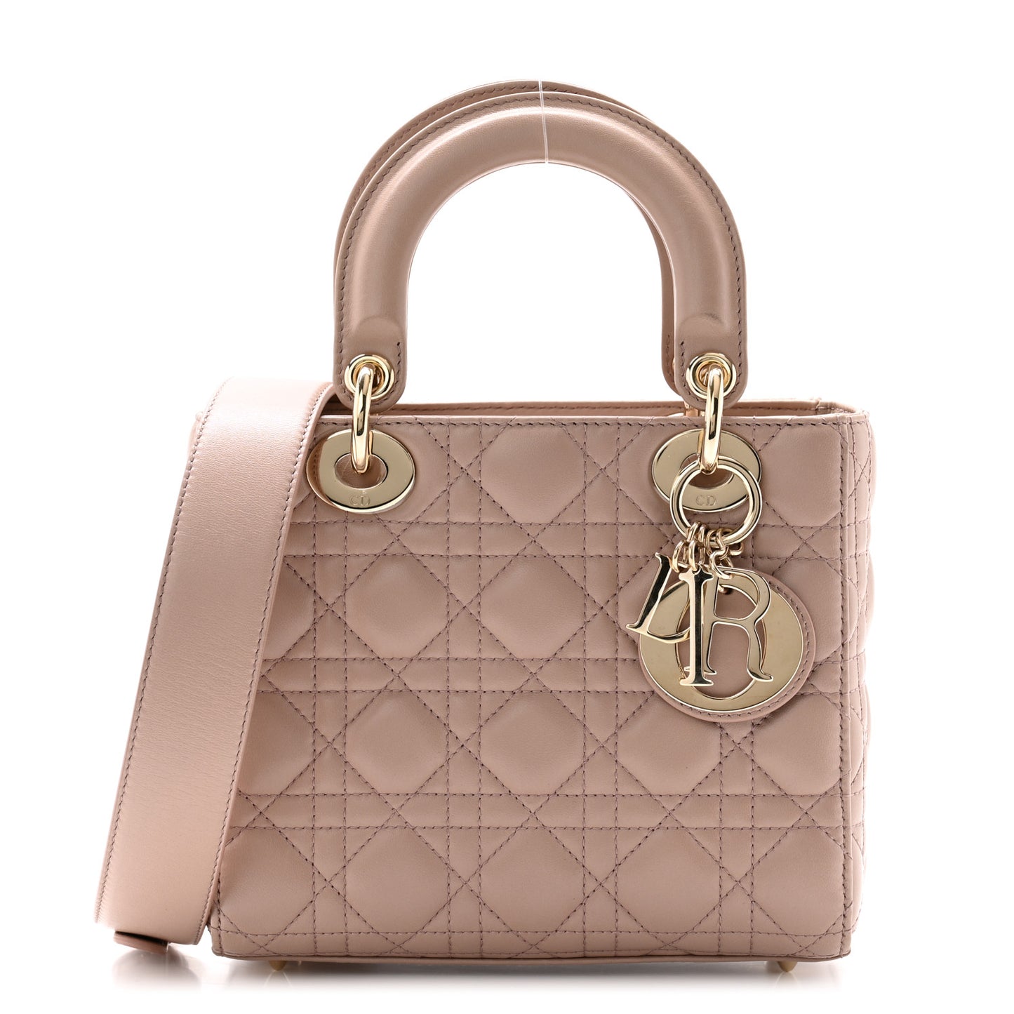 Lambskin Cannage Small Lucky Badges My Lady Dior Taupe