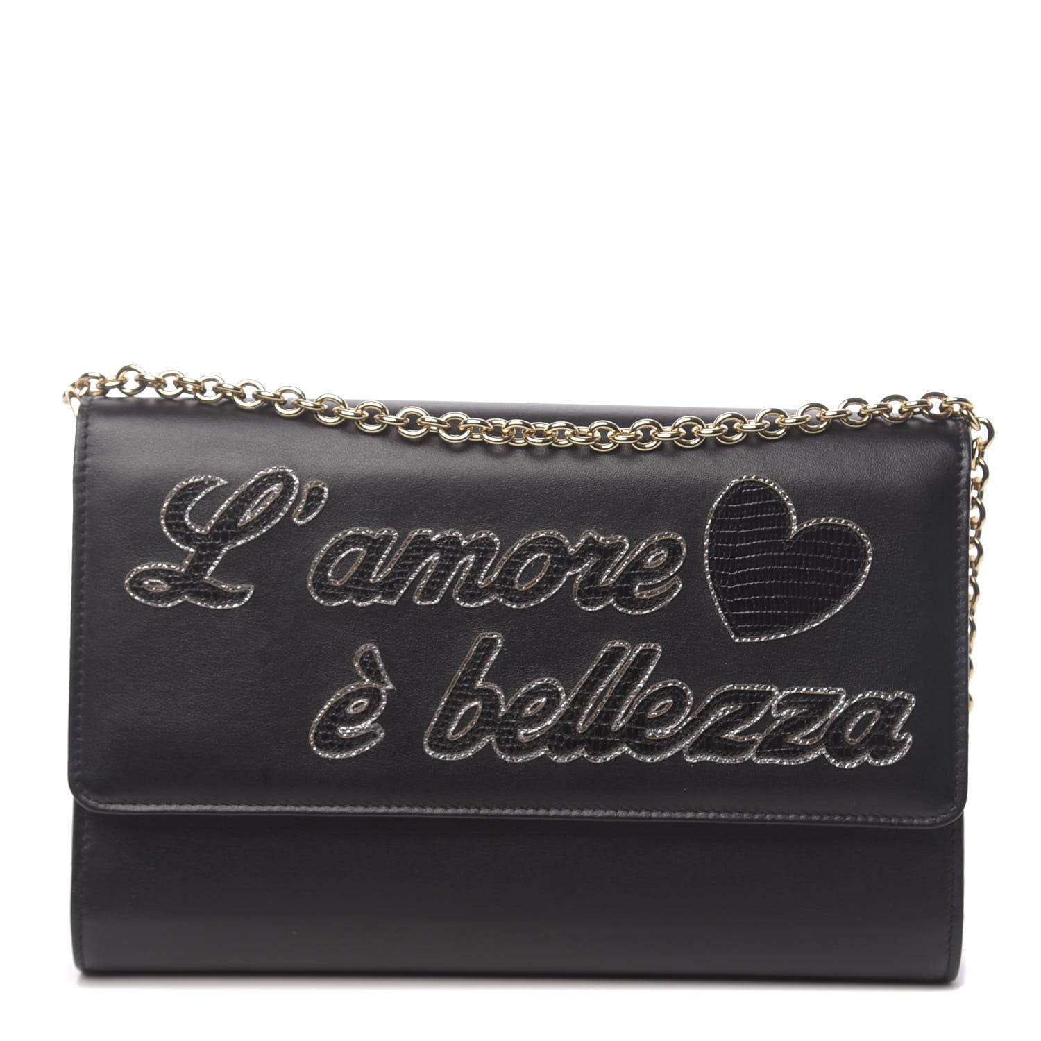 Dolce & Gabbana L'Amore Bellezza Chain Wallet Black 1 of 10