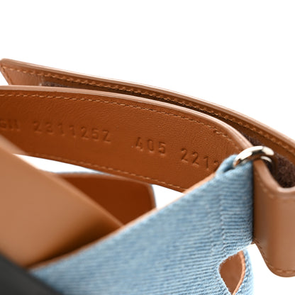 Hermes Denim Calfskin Womens Chypre Sandals 40.5 Bleu Clair Naturel 9 of 9