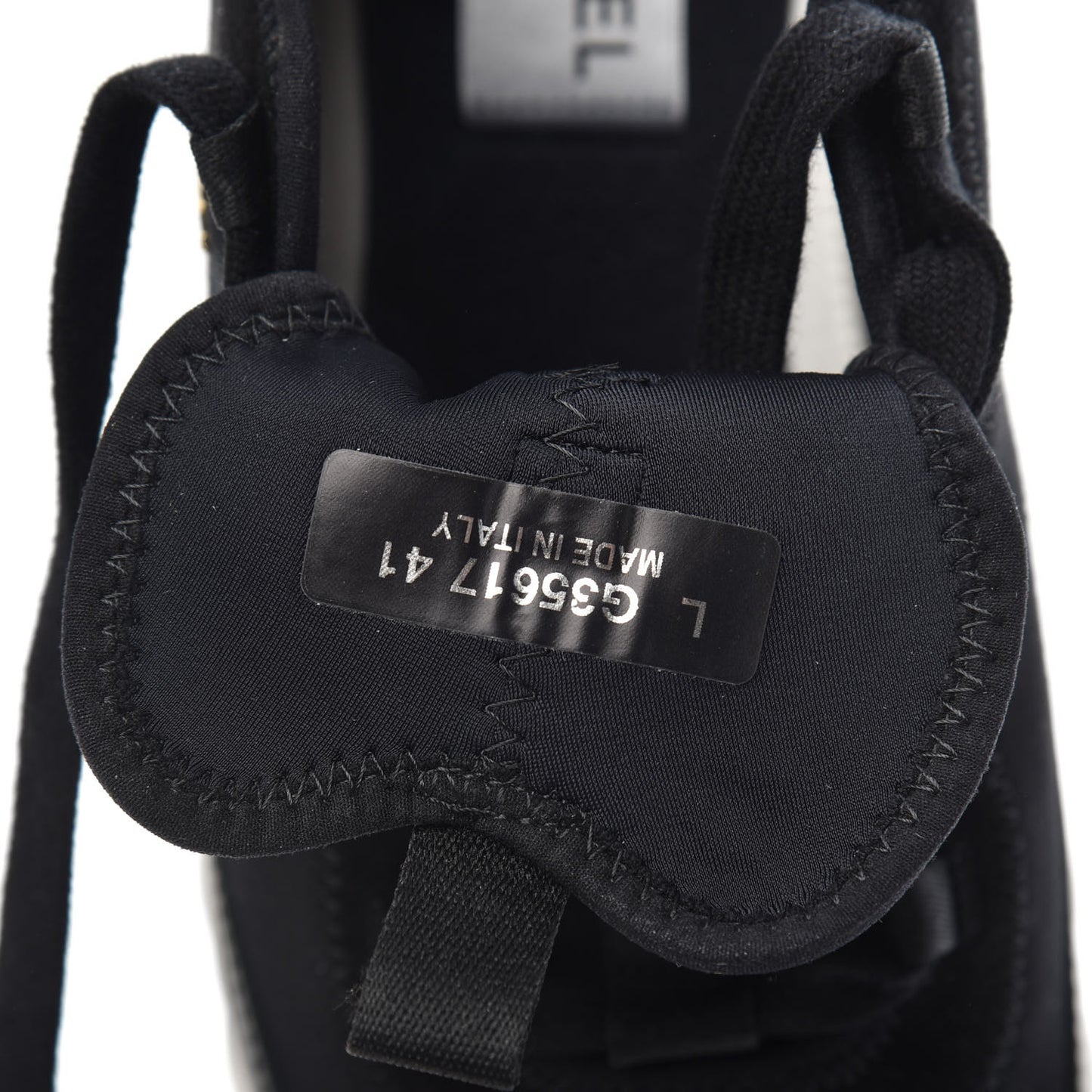 Velvet Calfskin Mixed Fibers CC Sneakers 41 Black